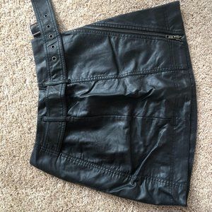 Free People Black Faux Leather Mini Skirt